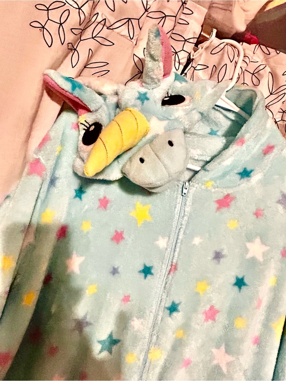 Unicorn and stars zip up PJs